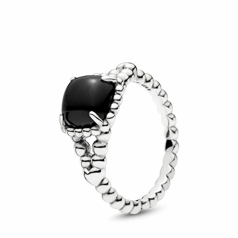 Pandora Vibrant Spirit Statement Ring Ireland - Sterling Silver/Black/Crystal - 470938SMH